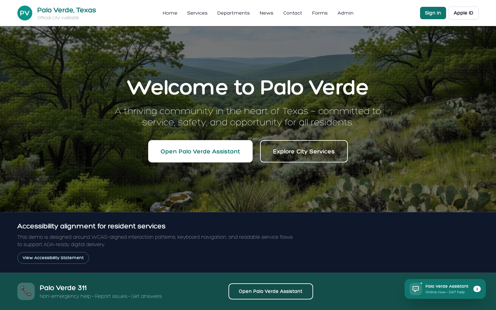Palo Verde government website deployment preview